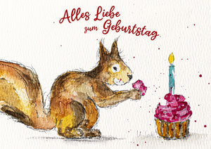 Eichhörnchen Lisa - "Alles Liebe zum Geburtstag"