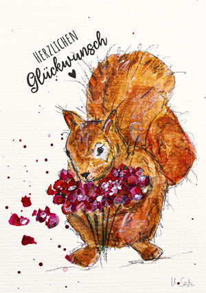 Eichhörnchen Florine - "Herzlichen Glückwunsch"