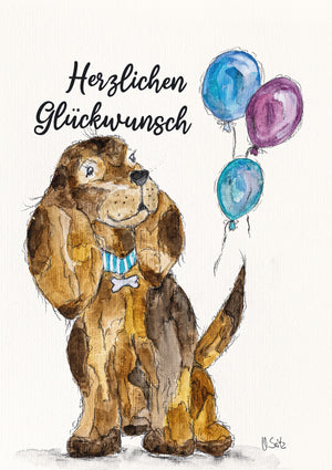 Hund Barney - "Herzlichen Glückwunsch"