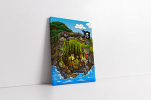 Piratenhöhle mit Goldschatz